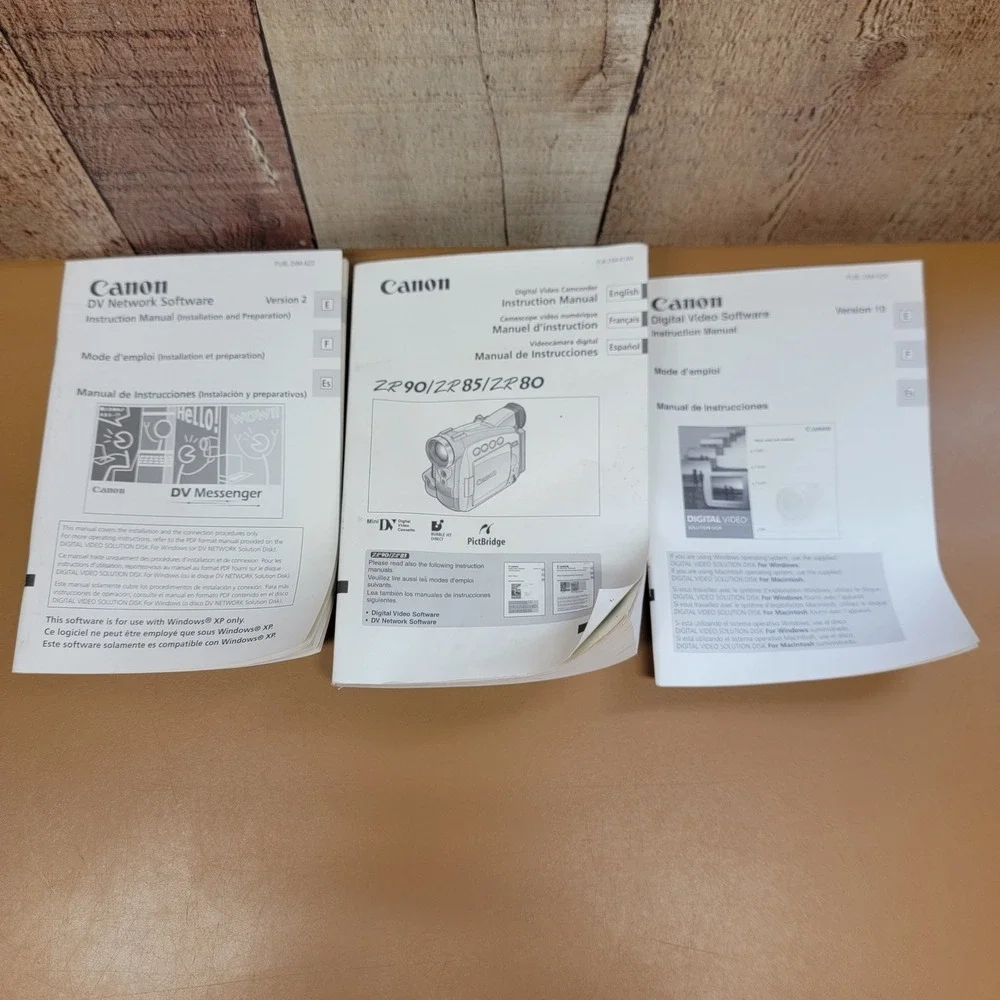 Canon‎ ZR90 ZR85 ZR80 Digital Video Camcorder Instruction Manual Software Guides